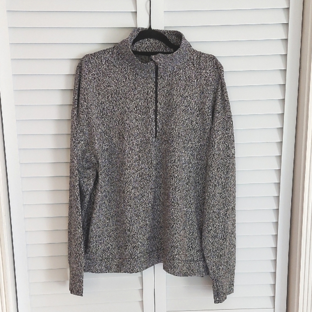 AVIA Sweater, Sz XXL (20), Soft Pullover, Heathered, B&W, Long Sleeves,‎ Comfy